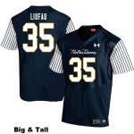 Notre Dame Fighting Irish Men's Marist Liufau #35 Navy Under Armour Alternate Authentic Stitched Big & Tall College NCAA Football Jersey ONF3599GK